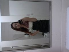 me gettin ready for my friends party....in the school bathroom