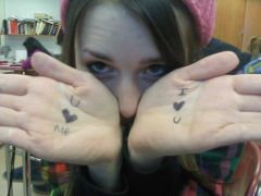 My friend raped my hands with ink....