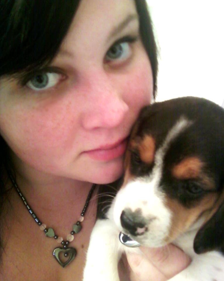 My girl and our Beagle puppy. (Taken a year ago)