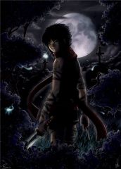 gothic anime Boy At night