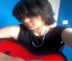 Playing guitar