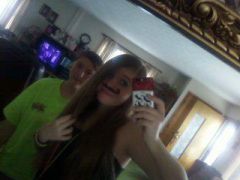 me and my friend i gots a mustache ;)
