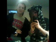 me and my friend im in my awesome hat X3