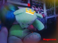 Hugging my teddy bear x)